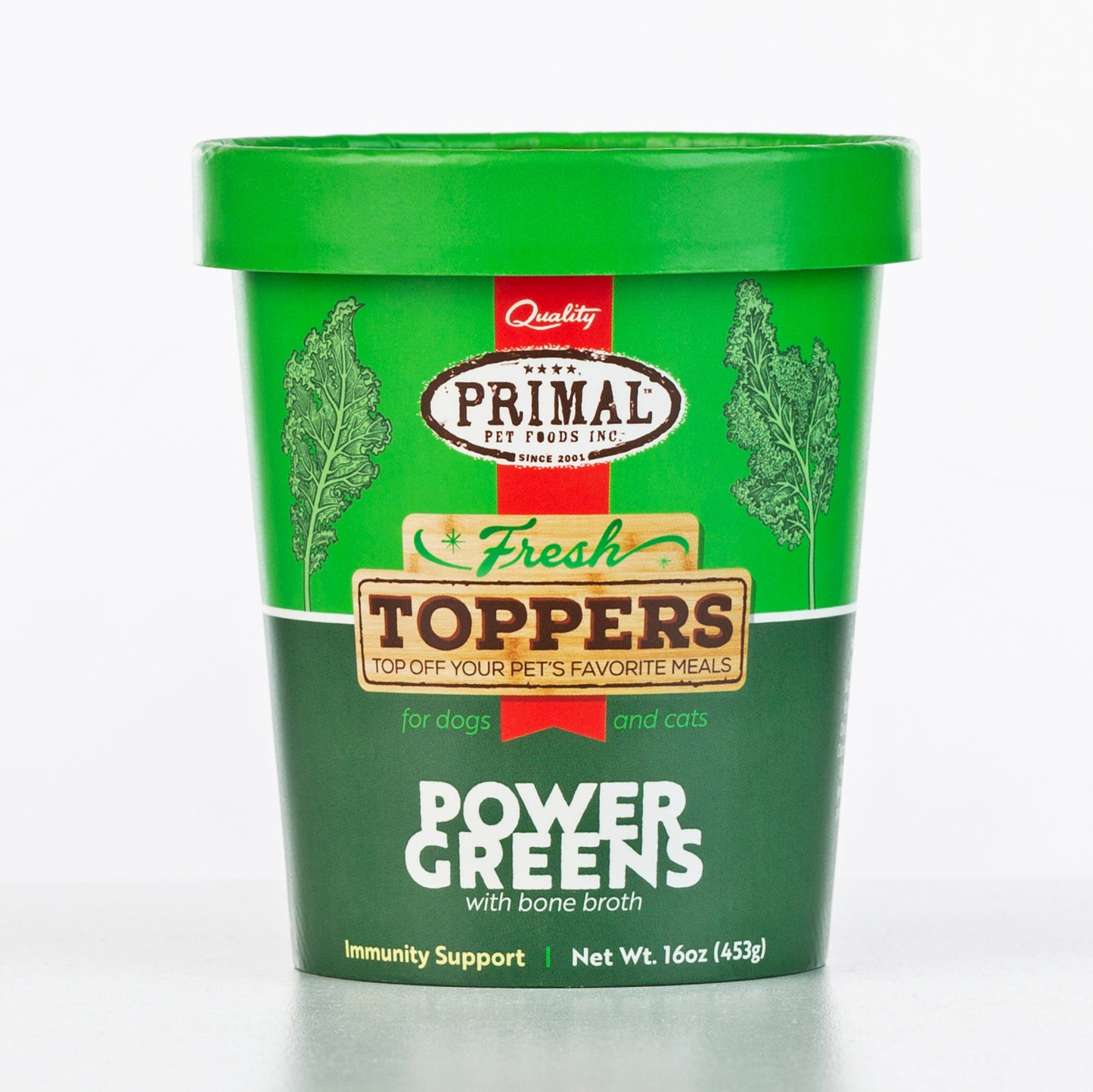 Primal Fresh Toppers Power Greens, Frozen Dog & Cat Food Topper, 16-oz (Size: 16-oz)