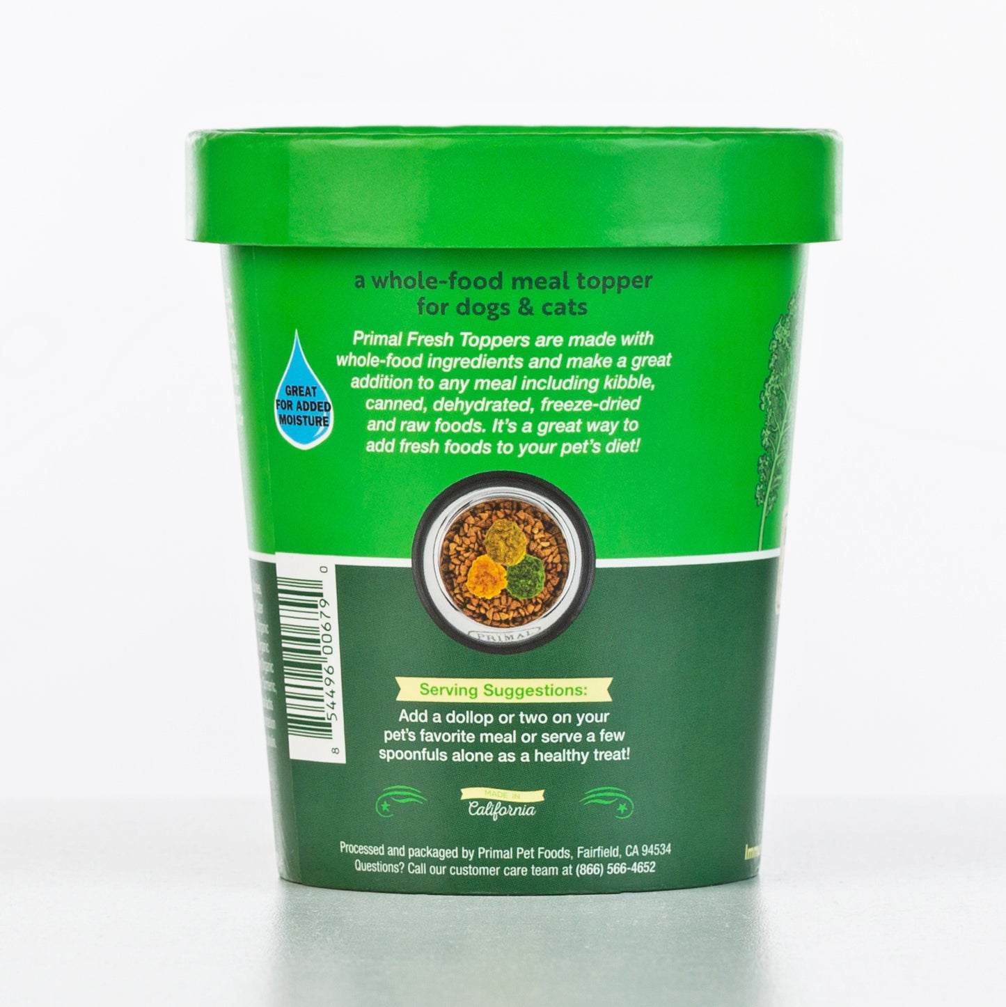 Primal Fresh Toppers Power Greens, Frozen Dog & Cat Food Topper, 16-oz (Size: 16-oz)