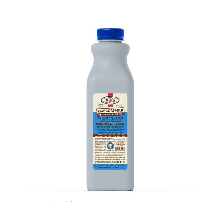 Primal Raw Frozen Goat Milk 'Blueberry Pom Burst' for Dogs & Cats, 32-oz