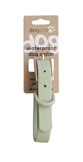 Dexypaws - Waterproof Dog Collar - Sage Green - Medium