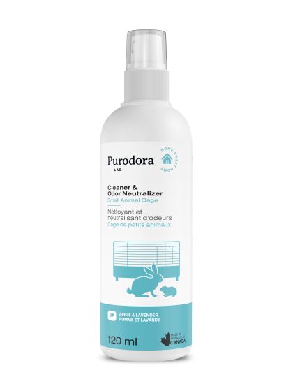 Purodora Lab Cleaner & Odor Neutralizer Spray For Small Animal Cage, Apple & Lavender 120 ml (Cs=12)