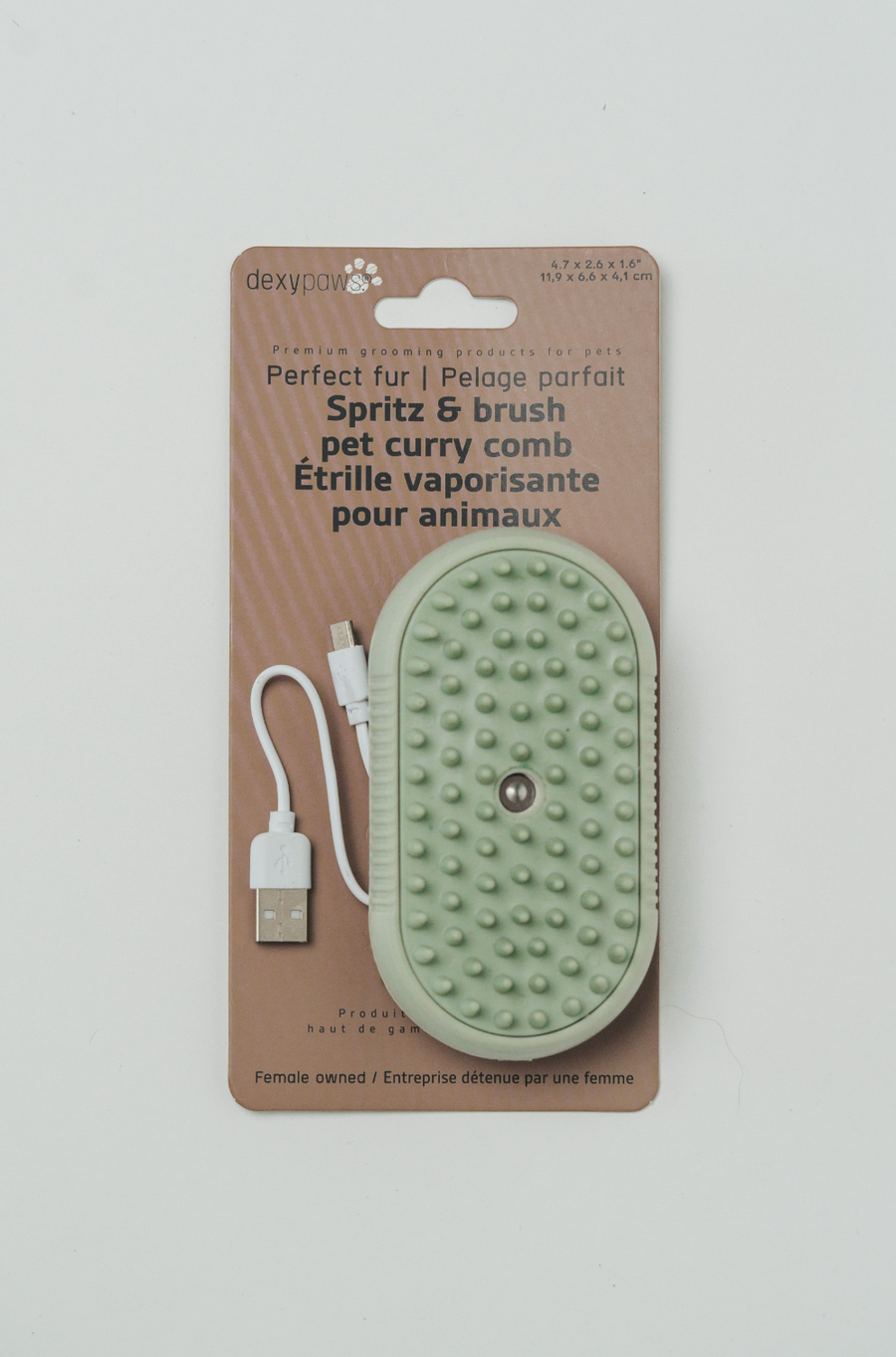 Dexypaws Perfect Fur Spritz & Brush Pet Curry Comb For Pets