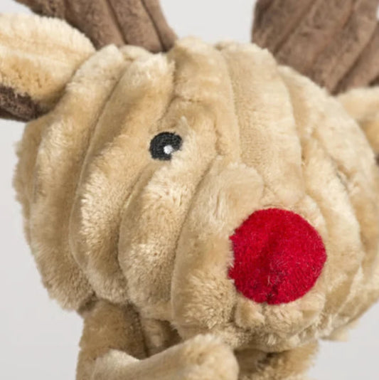 HuggleHounds HuggleFlatties Rudy Reindeer Holiday Dog Toy Large