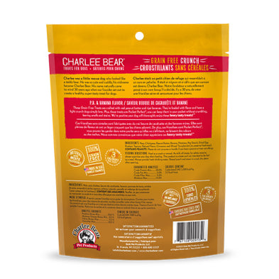 Charlee Bear Grain Free Crunch PB & Banana Crunchy Dog Treats 8-oz