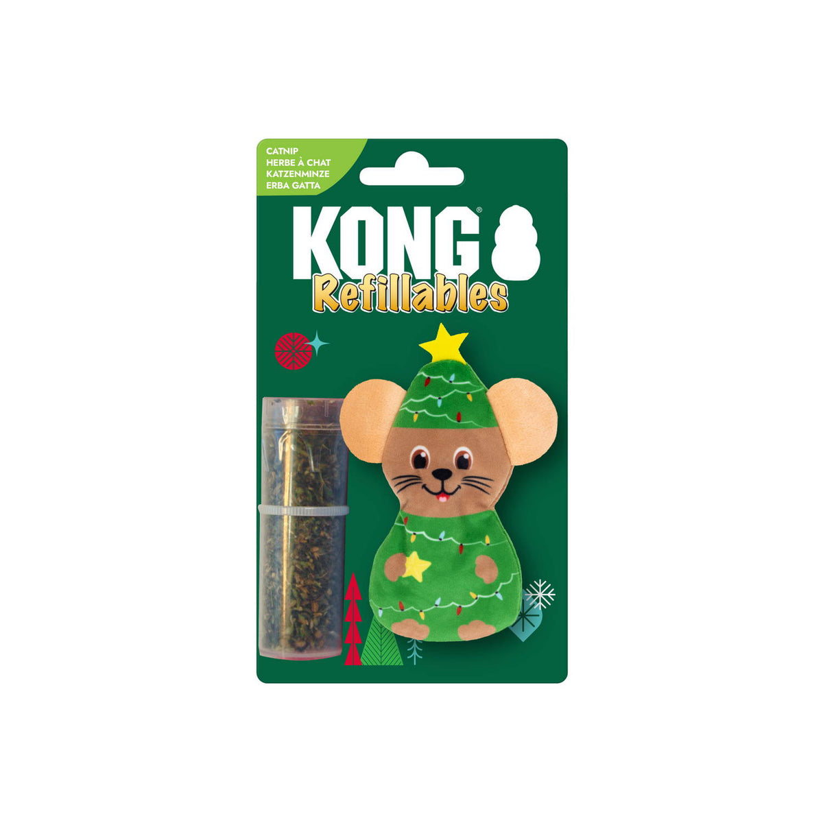 KONG Holiday Refillables Mouse Catnip Cat Toy