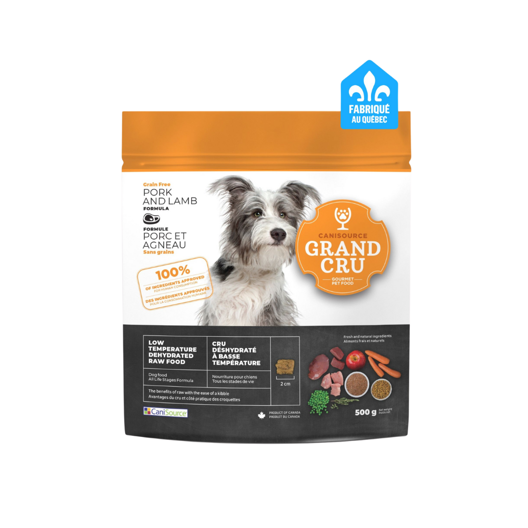 CaniSource Grand Cru Pork & Lamb Formula Grain-Free Dehydrated Dog Food, 500-gr