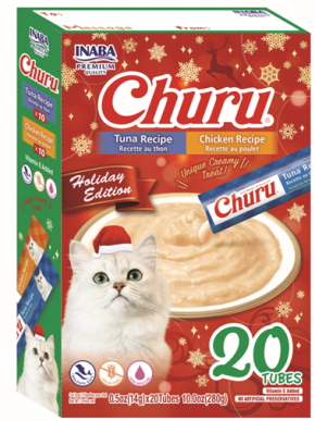 HOLIDAY Inaba Cat Churu - Tuna & Chicken Recipe, 10-oz (20 Tubes)