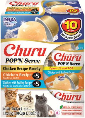 Inaba Cat Churu POP'N Serve Variety 10 Pack Chicken Recipe