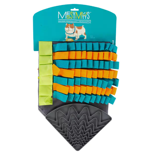 Messy Mutts Square Forage Snuffle Mat Lick Mat Dog Slow Feeder, 16-in x 16-in