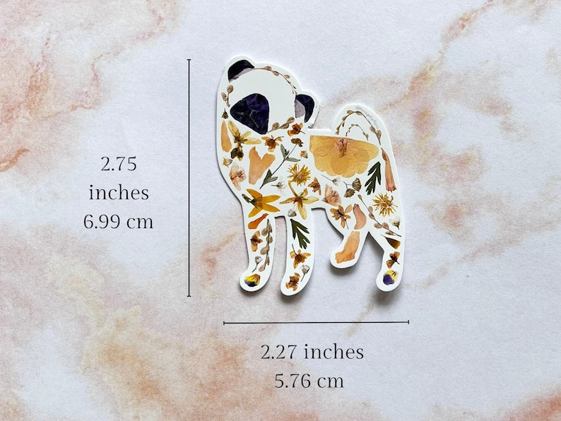 Forage For Flora - Pug Vinyl Sticker