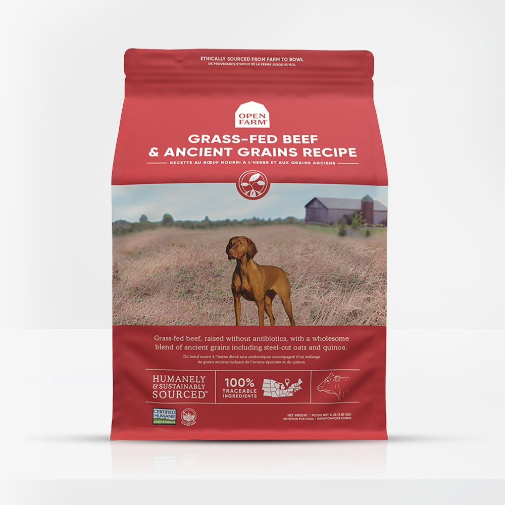 Open Farm Grass-Fed Beef & Ancient Grains Recipe Dry Dog Food, 22-lb