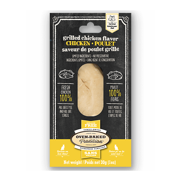 Oven-Baked Tradition Grain-Free Grilled Chicken Fillets Cat Treats, 30-gram