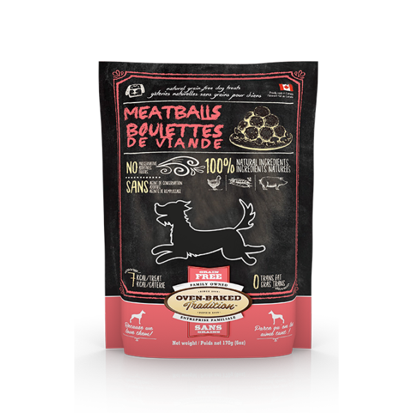 Oven-Baked Tradition Grain-Free Chicken & Pork Meat Balls Dog Treats, 6-oz (Size: 6-oz)