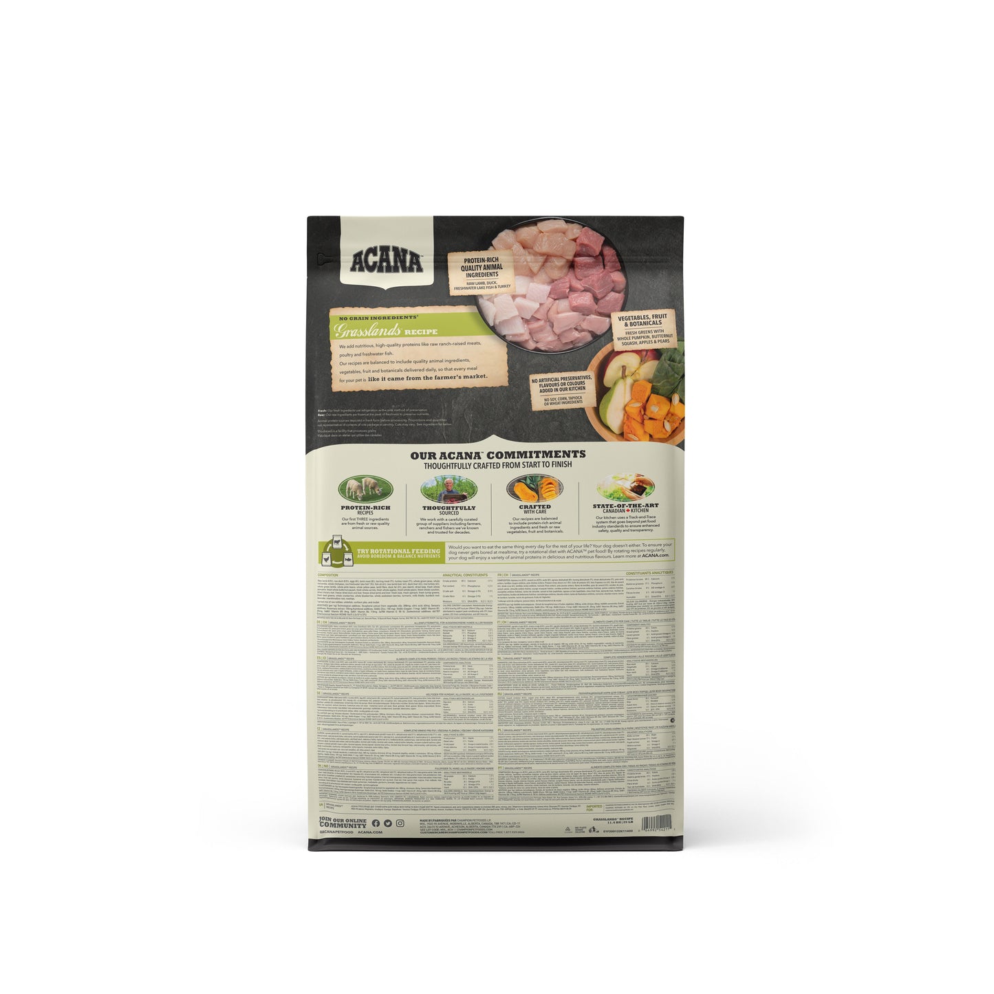 ACANA Highest Protein Grasslands Dry Dog Food, 11.4-kg