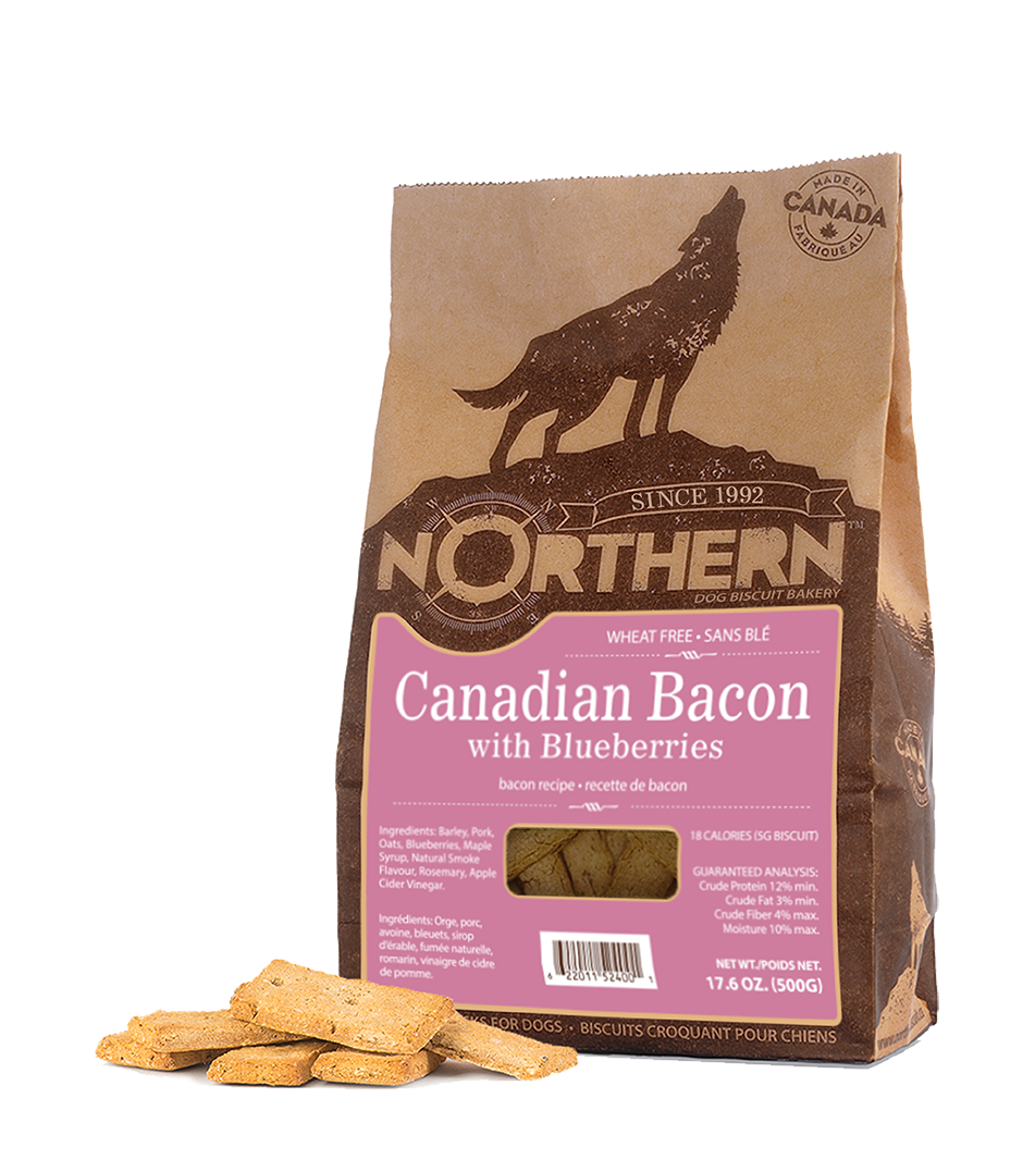 Northern Biscuit Canadian Bacon with Blueberries Dog Treats, 500-gram (Size: 500-gram)