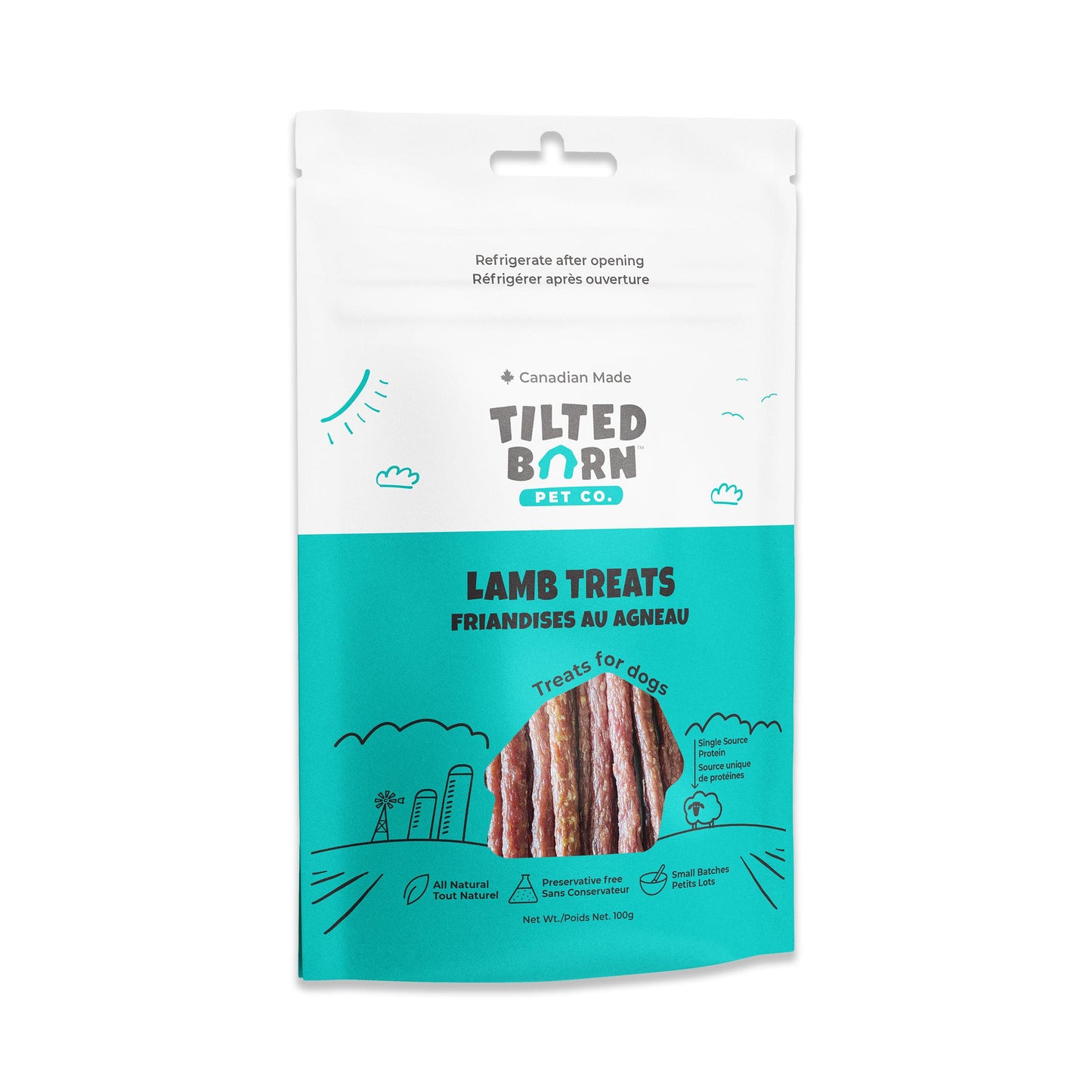Tilted Barn Pet Company Lamb Dog Treats, 100-gram (Size: 100-gram)