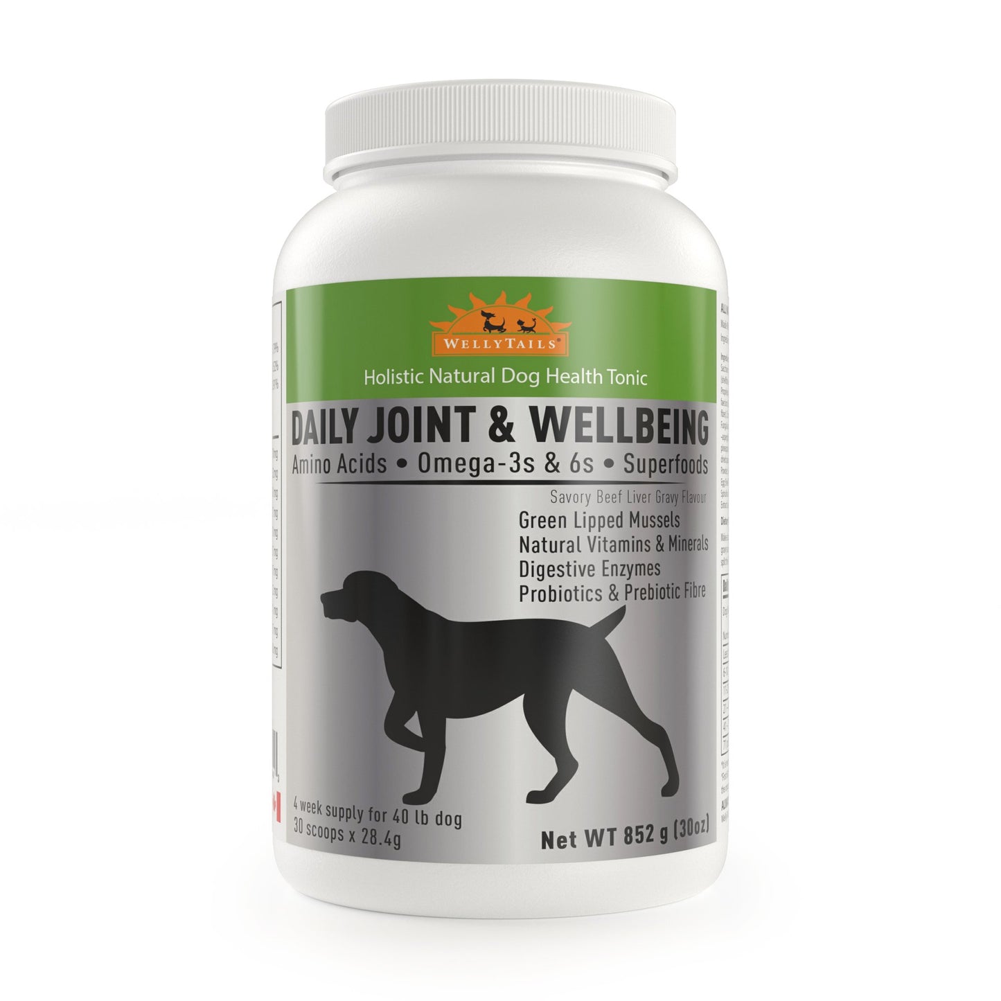 WellyTails Daily Joint & Wellbeing Dog Supplement, 30-oz (Size: 30-oz)