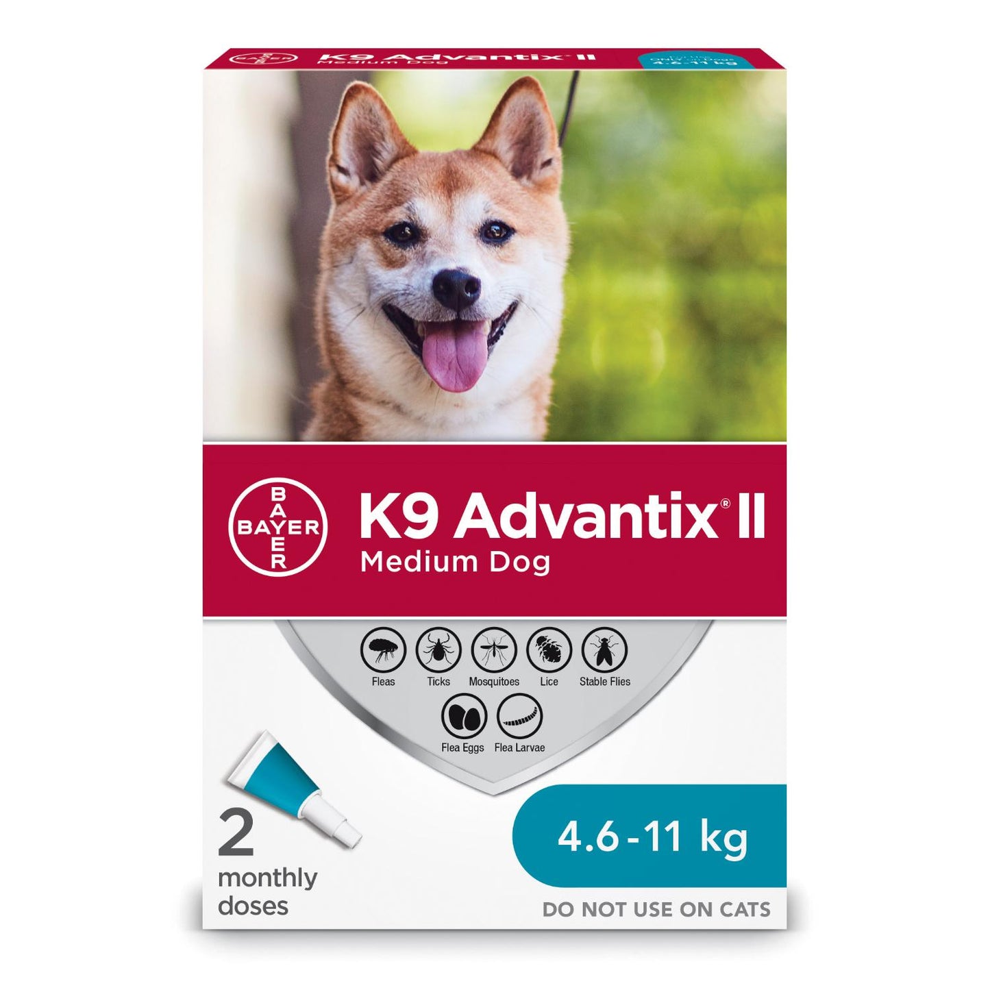 K9 Advantix II Flea Protection for Medium Dogs 4.6-11-kg, 2-pk (Size: 2-pk)
