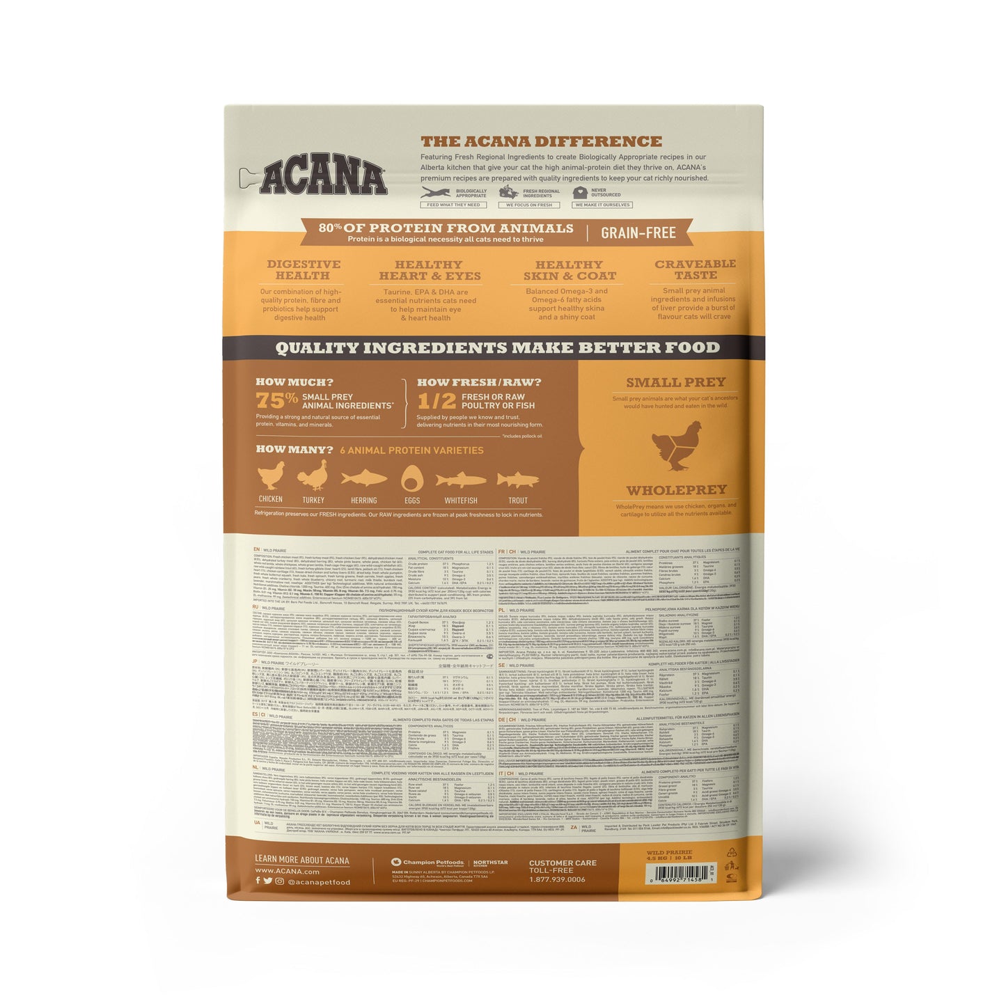 ACANA Wild Prairie Dry Cat Food, 4.5-kg (Size: 4.5-kg)