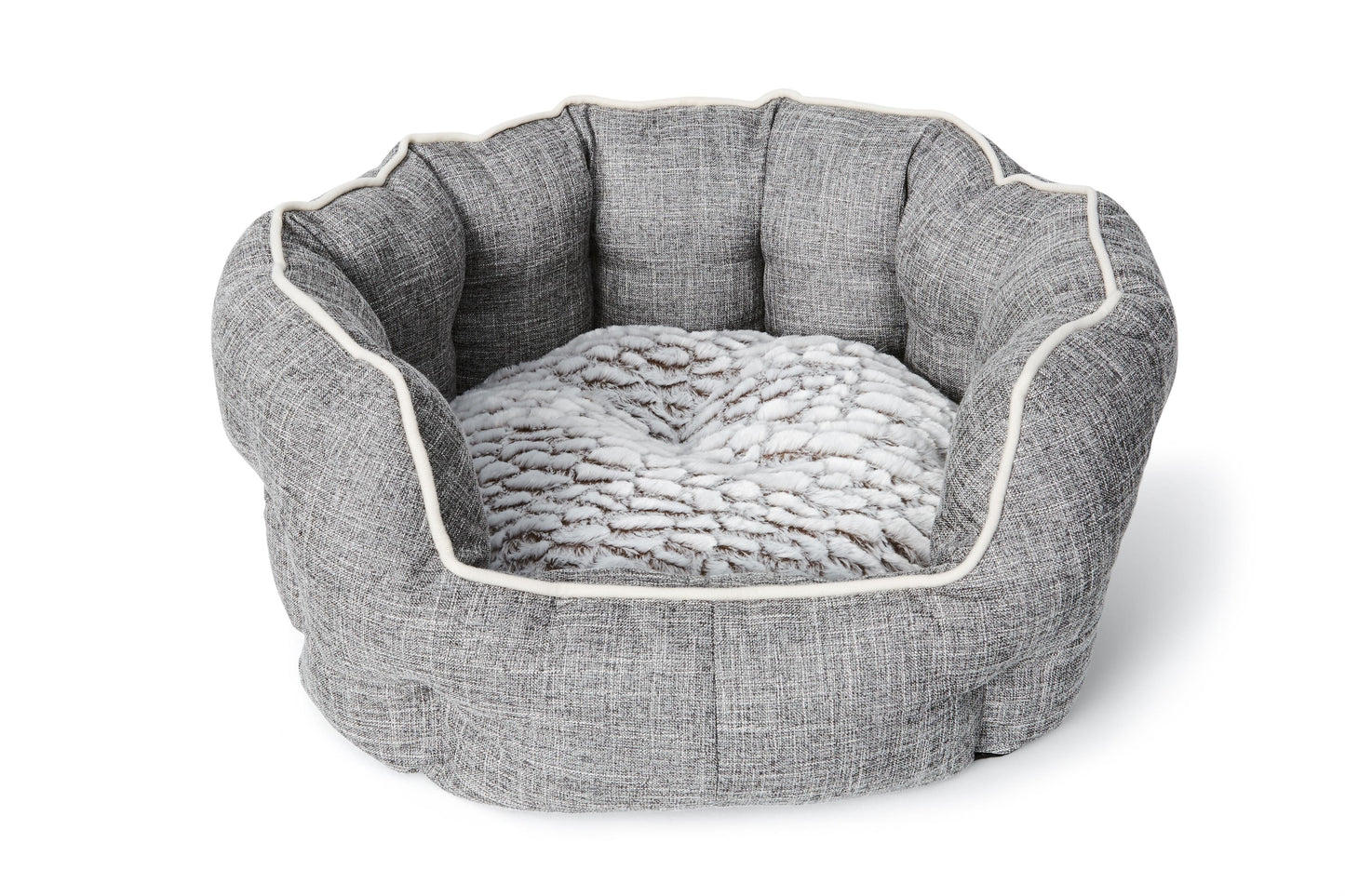 Bud'z Deluxe Round Cuddler Dog Bed, Gray, 58 x 58 x 26-cm (Size: 58 x 58 x 26-cm)