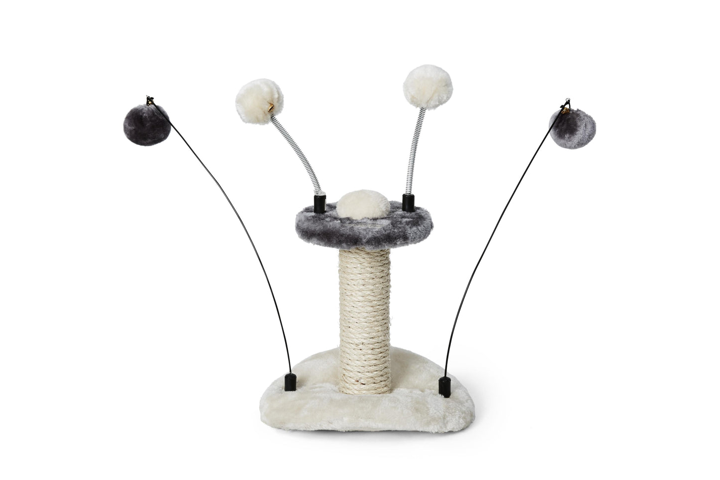 Bud'z Balls & Sisal Cat Scratcher, Mini, Grey, 26 x 25 x 28.5-cm (Size: 26 x 25 x 28.5-cm)