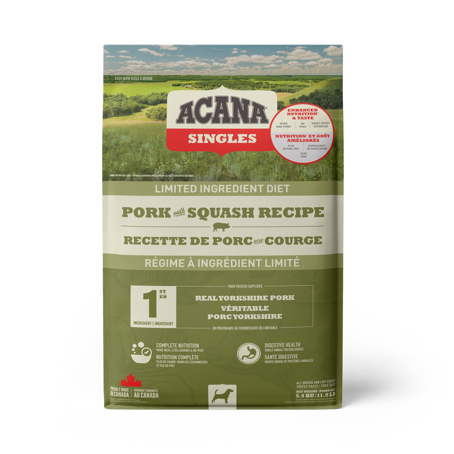 ACANA Singles Limited Ingredient Diet Pork & Squash Recipe Dry Dog Food, 5.4-kg (Size: 5.4-kg)