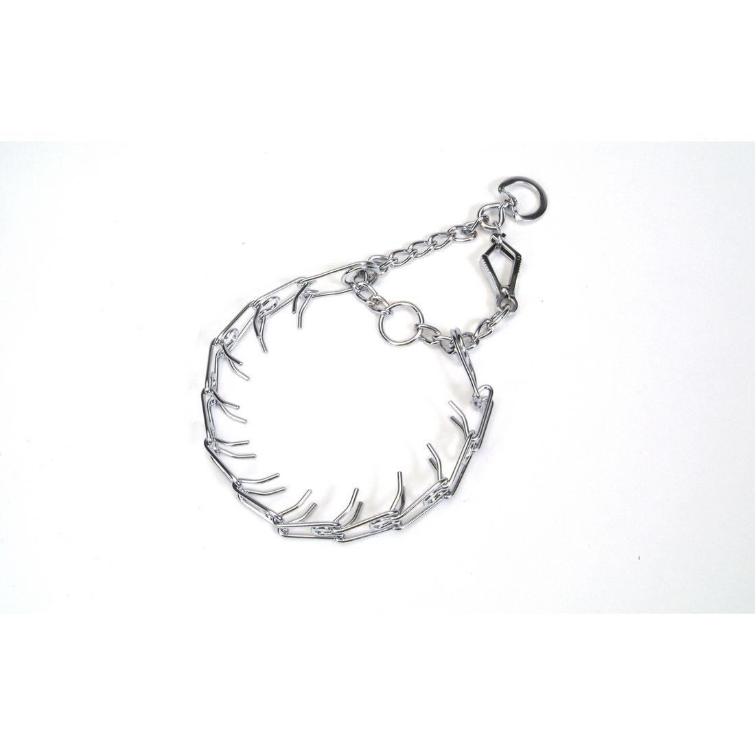 Titan Chrome Prong Training Collar with One-Handed Quick Release Snap for Dogs, 4.0-mm x 22-in (Size: 4.0-mm x 22-in)