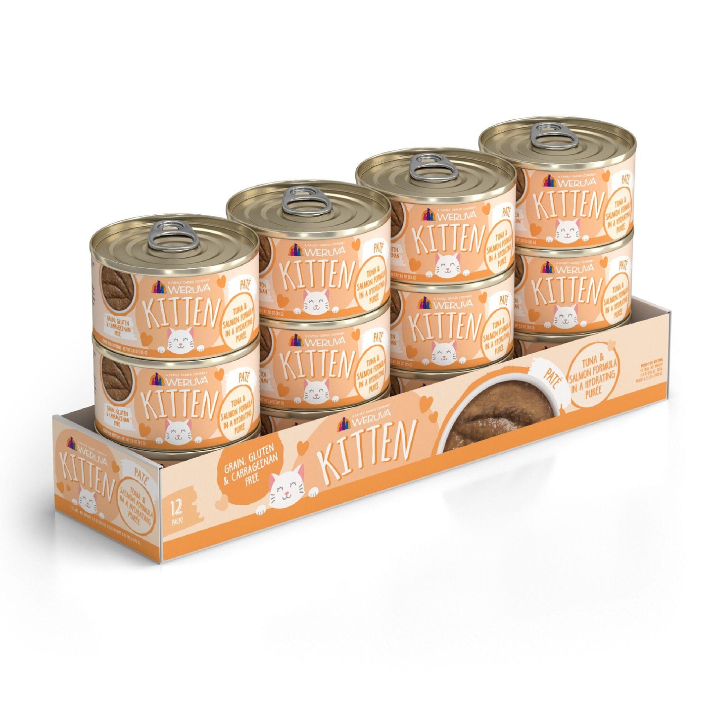 Weruva Kitten Tuna & Salmon Formula in a Hydrating Puree Wet Cat Food Can, 3-oz (Size: 3-oz)