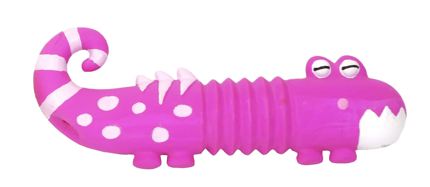 Bud'z Lizzard with Squeaker Latex Dog Toy, Pink, 5-in (Size: 5-in)