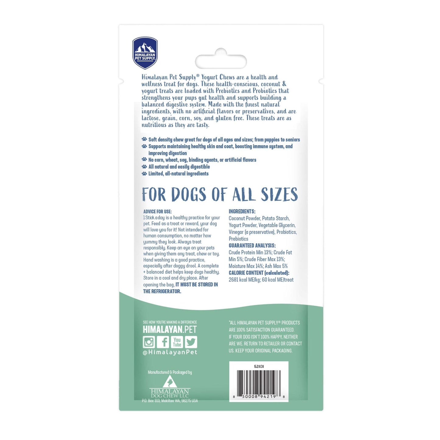 Himalayan Pet Supply Health & Wellness Yogurt Sticks Plain Dog Treats, 4.8-oz (Size: 4.8-oz)