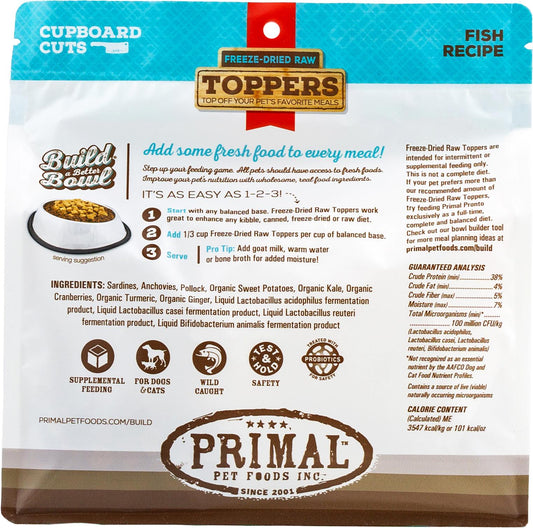 Primal Toppers Fish Freeze-Dried Raw Dog & Cat Food Topper, 18-oz