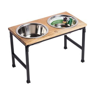 GF Pet Wood & Metal Dog Feeder, Large-Tall (Size: Large-Tall)