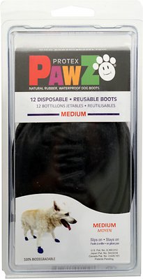 Pawz Waterproof Dog Boots, Black, Medium (Size: Medium)
