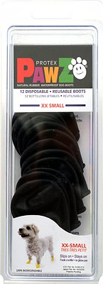 Pawz Waterproof Dog Boots, Black, XX-Small (Size: XX-Small)