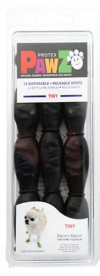 Pawz Waterproof Dog Boots, Black, Tiny (Size: Tiny)
