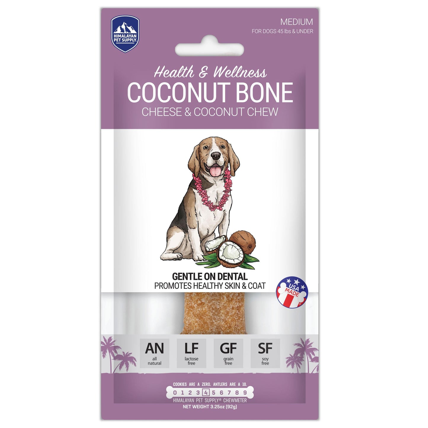 Himalayan Pet Supply Health & Wellness Coconut Bone Dog Treats, Medium, 3.25-oz (Size: 3.25-oz)