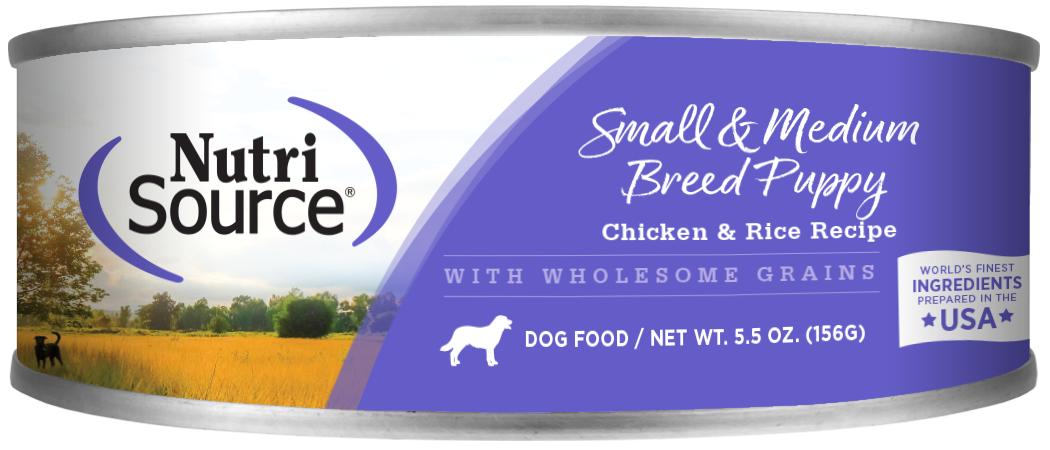 NutriSource Small & Medium Breed Puppy Chicken & Rice Wet Dog Food, 5.5-oz (**) (Size: 5.5-oz)