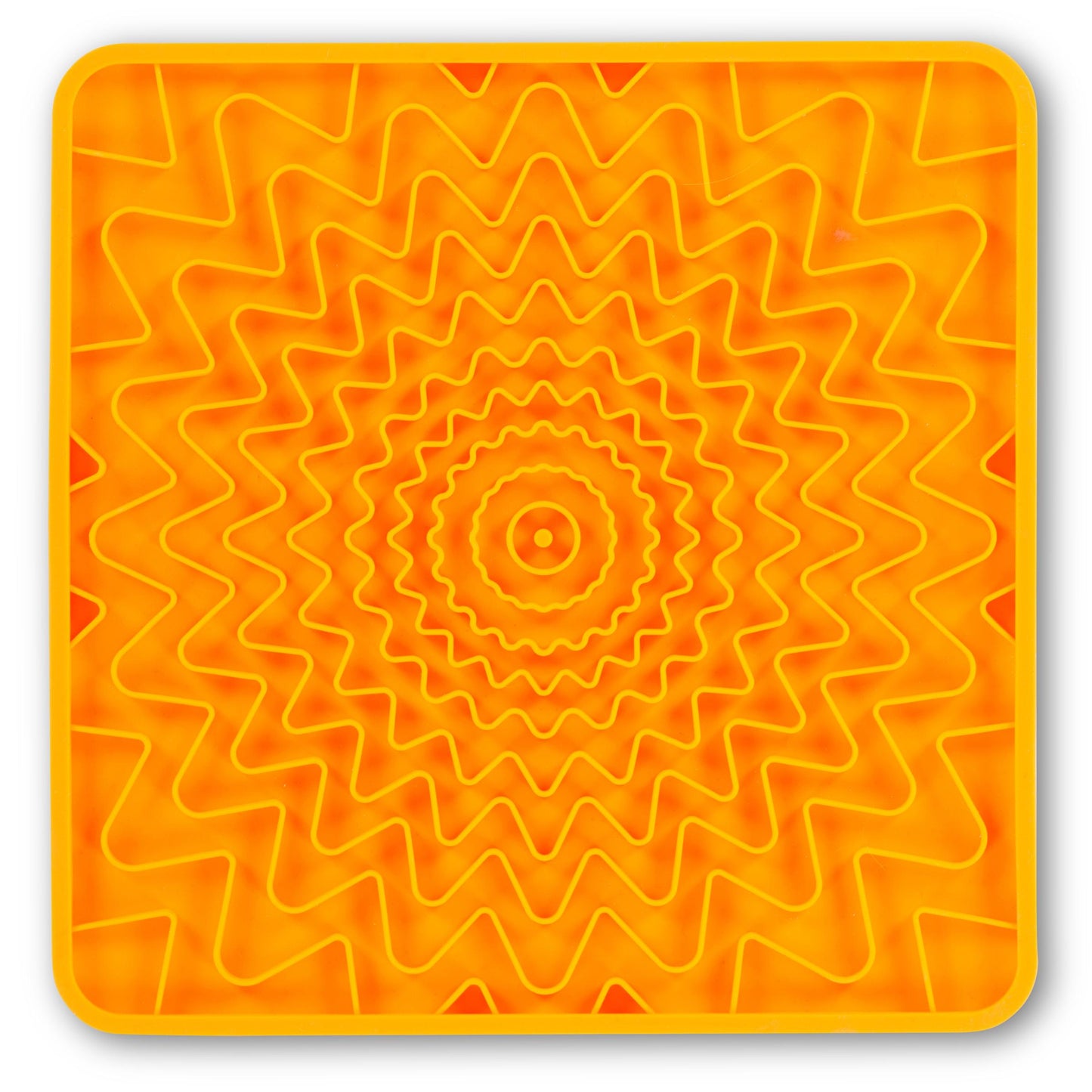 Messy Mutts Framed Silicone Interactive Licking Mat Dog Slow Feeder, Orange, 10-in x 10-in (Size: 10-in x 10-in)