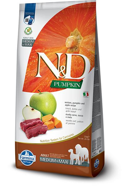 Farmina N&D Pumpkin Venison & Apple Adult Medium & Maxi Dry Dog Food, 26.5-lb (Size: 26.5-lb)