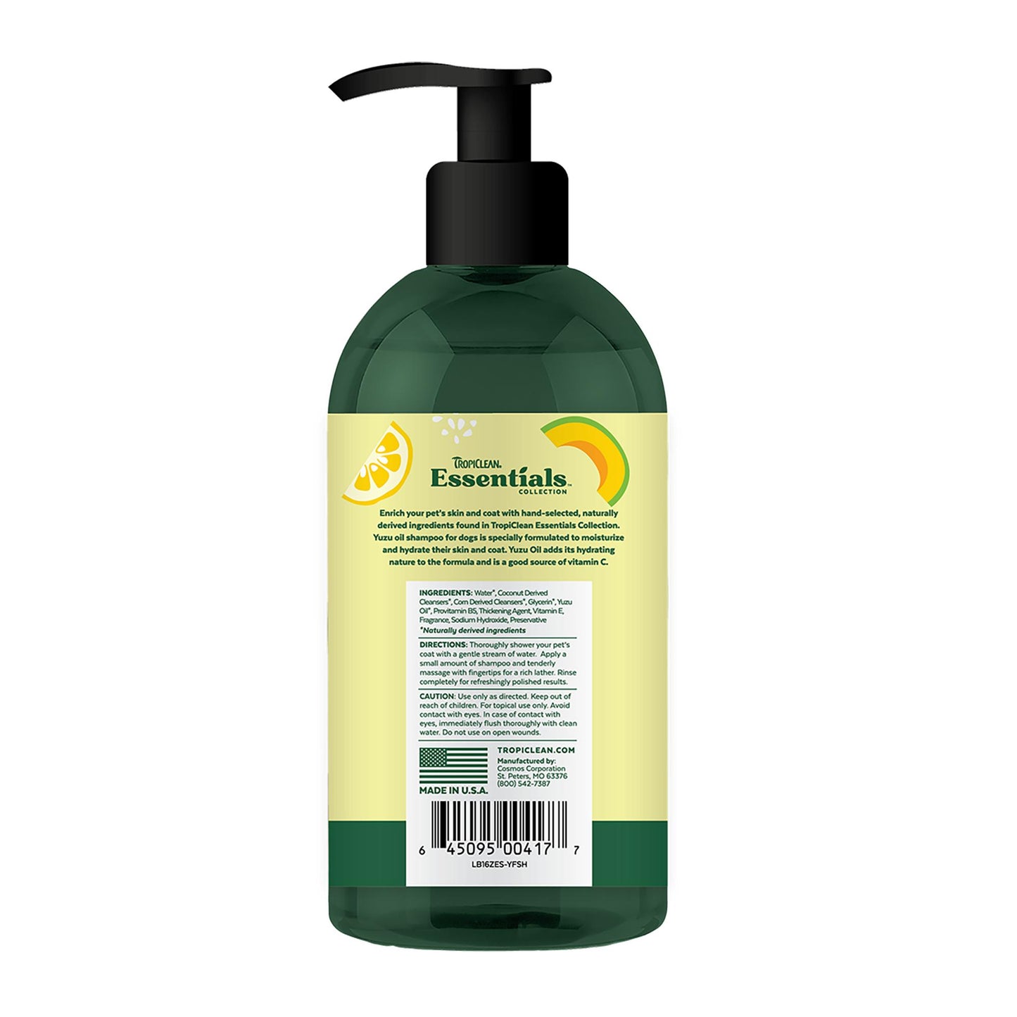 Tropiclean Essentials Yuzu Oil Moisturizing Dog Shampoo, 16-oz (Size: 16-oz)