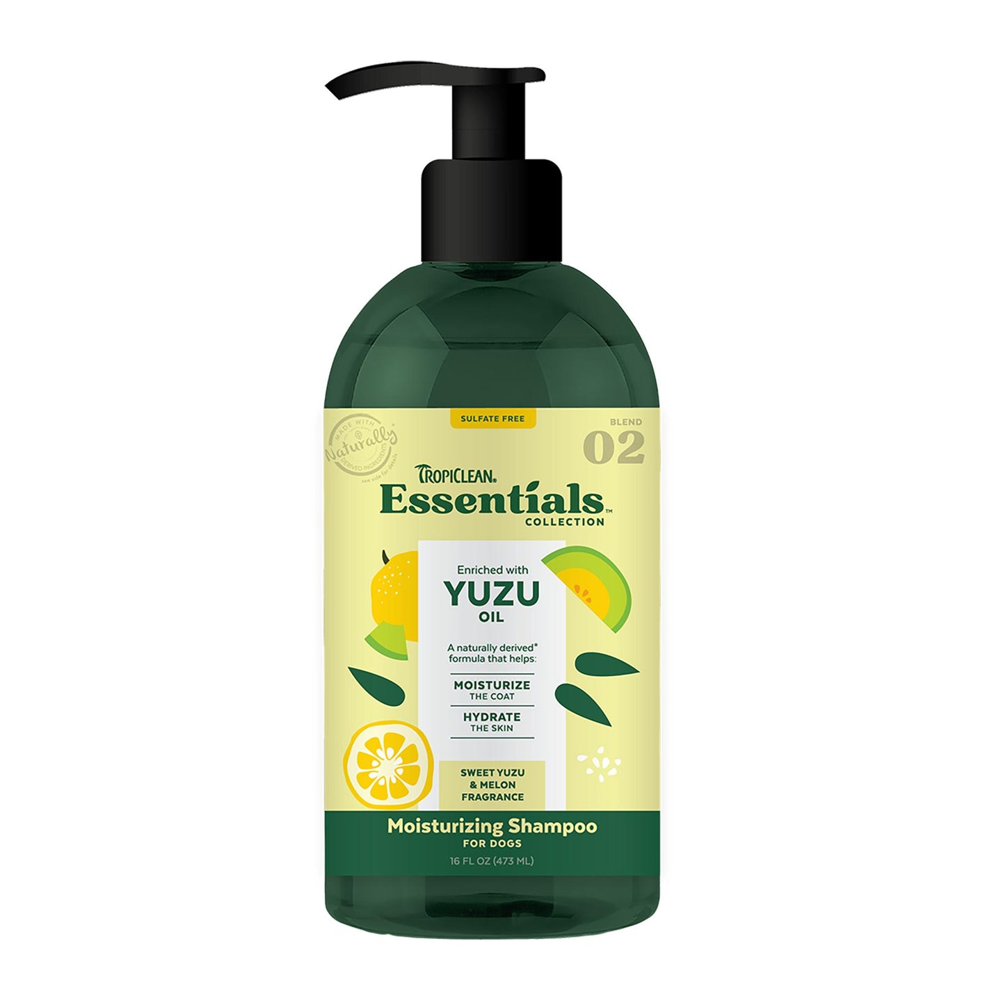 Tropiclean Essentials Yuzu Oil Moisturizing Dog Shampoo, 16-oz (Size: 16-oz)