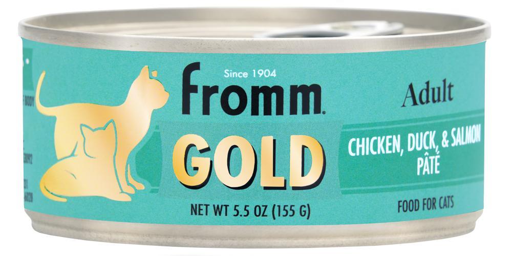 Fromm Gold Adult Chicken, Duck & Salmon Pate Wet Cat Food Can, 5.5-oz