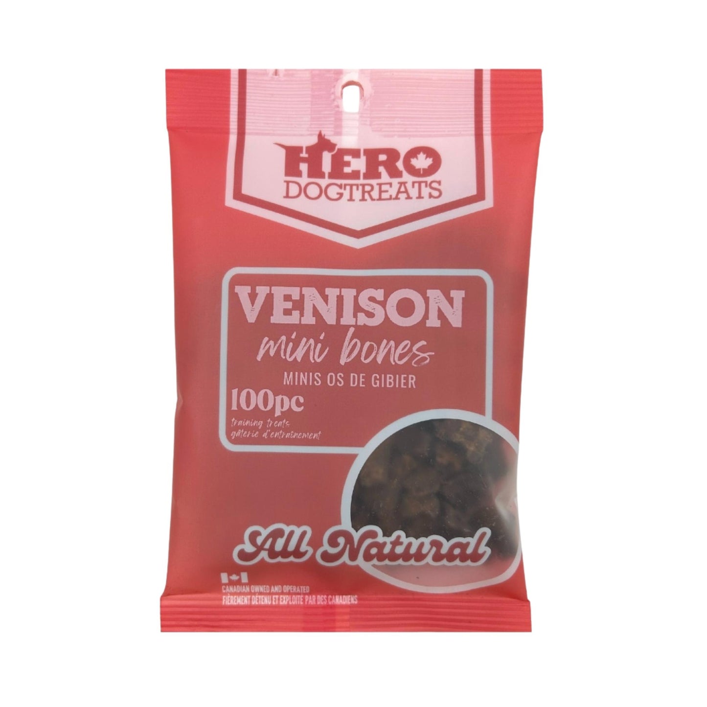 Hero Dog Treats Mini Bones Venison Training Dog Treats, 100-count (Size: 100-count)