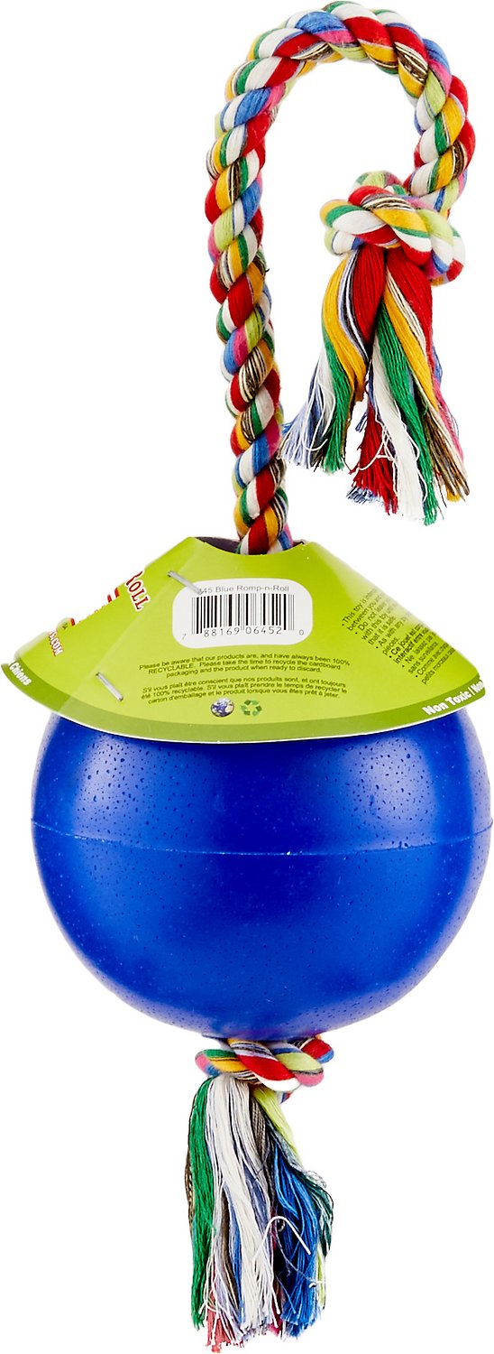 Jolly Pets Romp-n-Roll Dog Toy, Blue, 8-in (Size: 8-in)