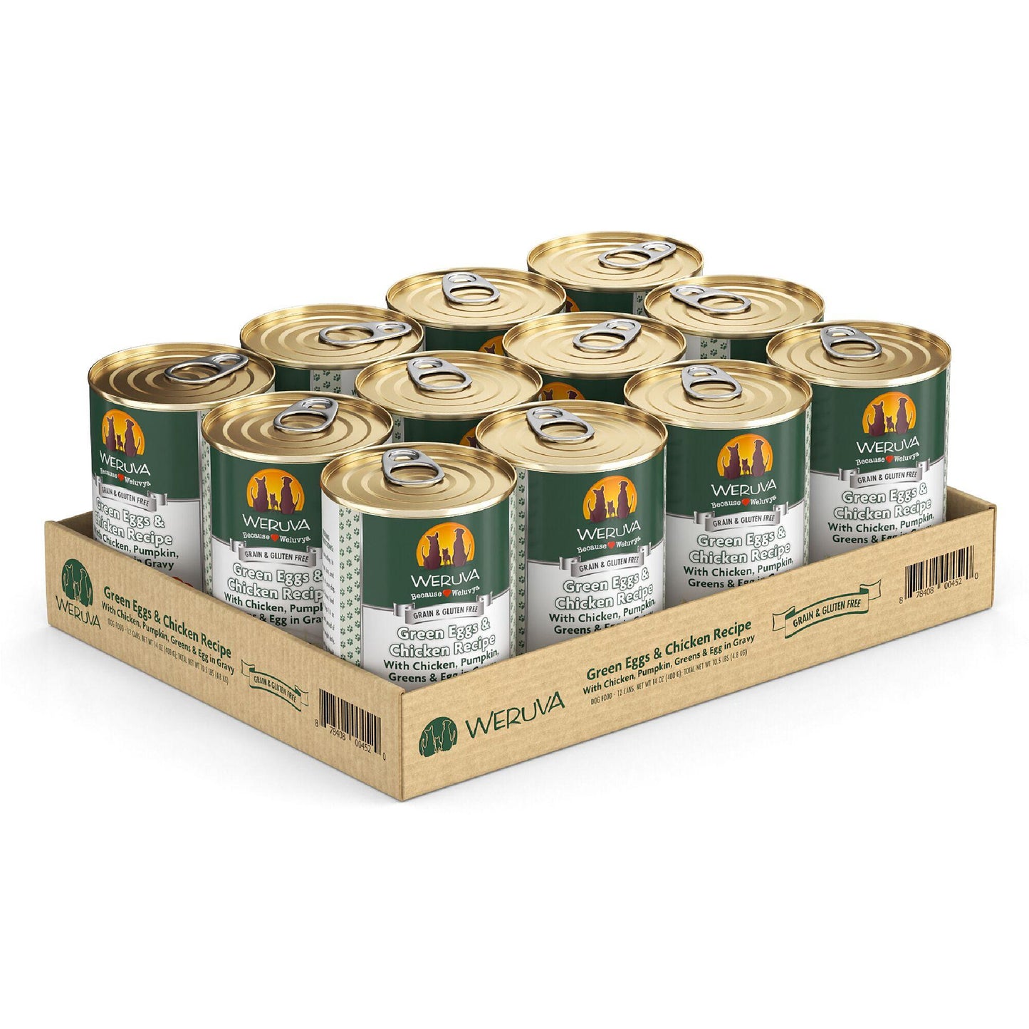 Weruva Classic Dog Green Eggs & Chicken Recipe with Chicken, Pumpkin, Greens & Egg in Gravy Wet Dog Food Can, 14-oz (Size: 14-oz)