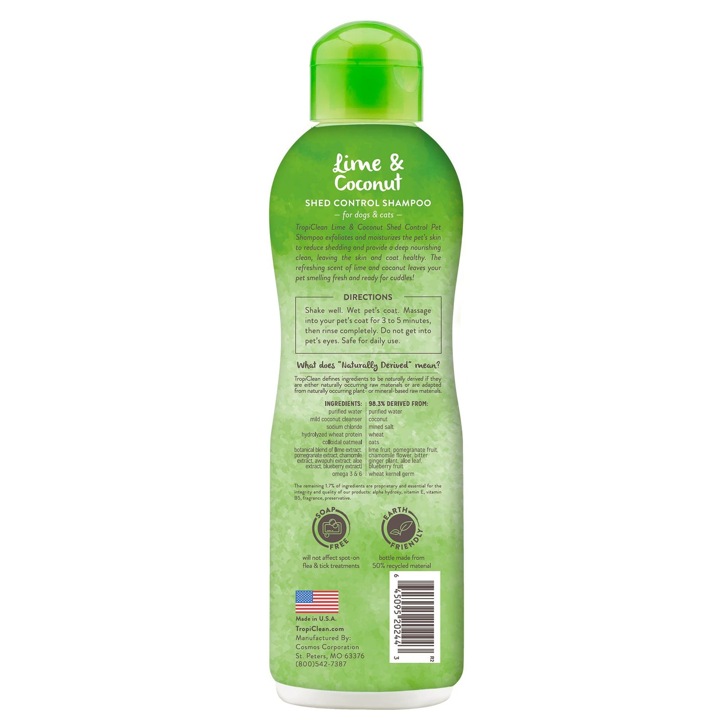 Tropiclean Lime & Coconut Shed Control Pet Shampoo, 20-oz (Size: 20-oz)