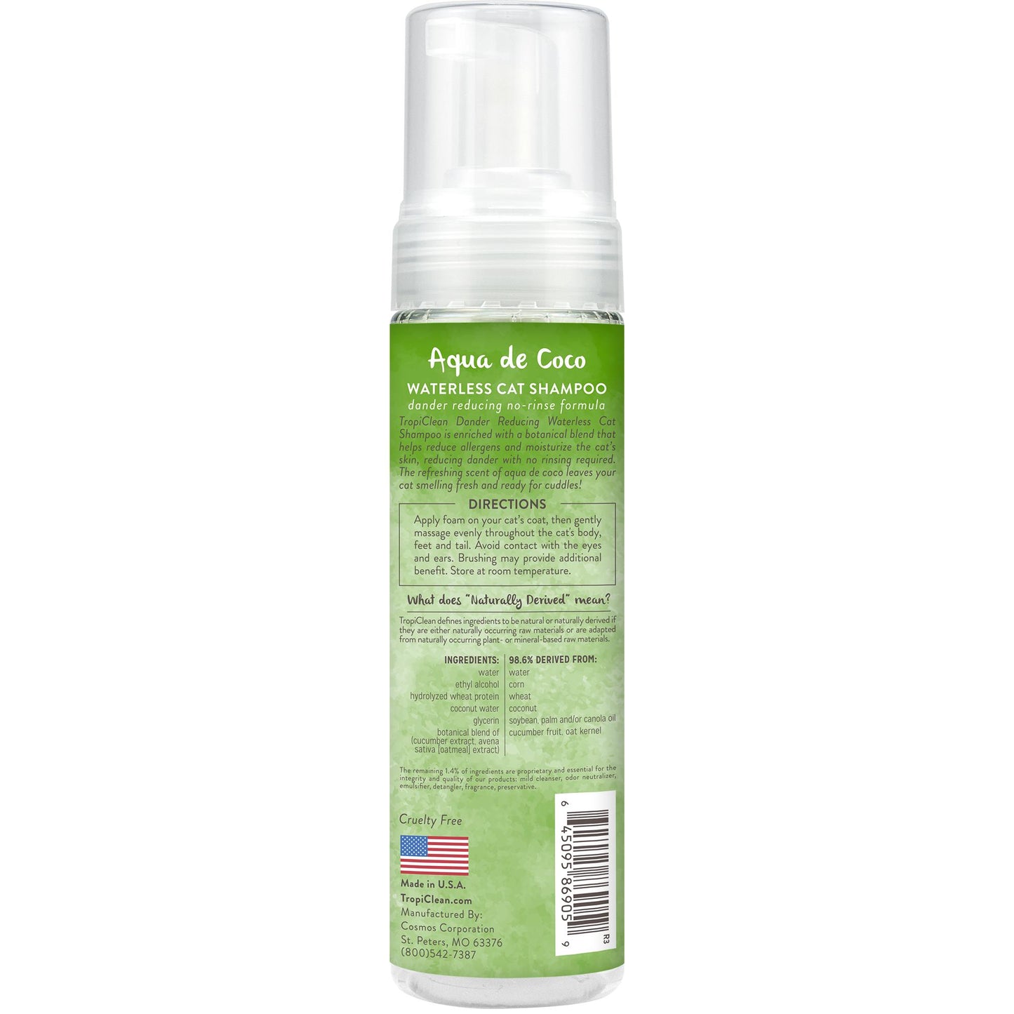 Tropiclean Dander Reducing Waterless Cat Shampoo, 7.4-oz (Size: 7.4-oz)