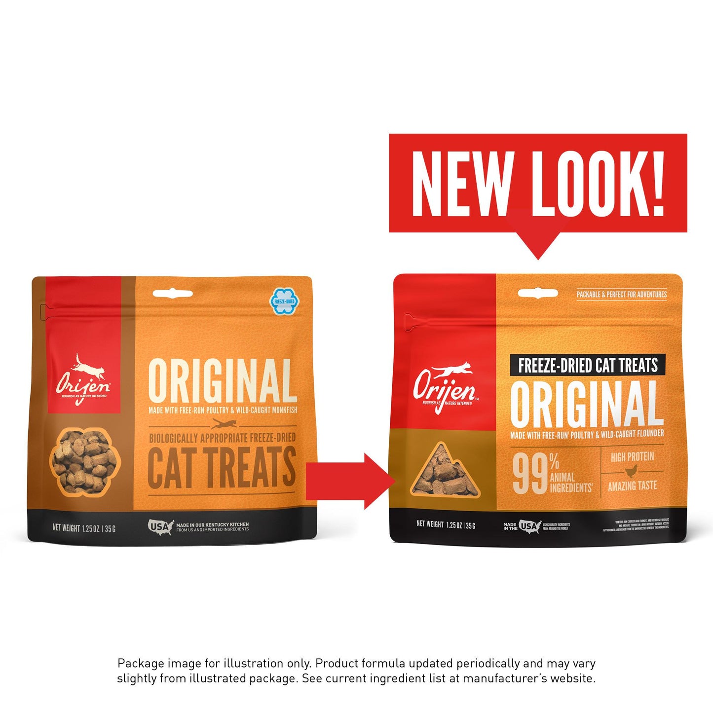 ORIJEN Original Grain-Free Freeze-Dried Cat Treats, 1.25-oz (Size: 1.25-oz)