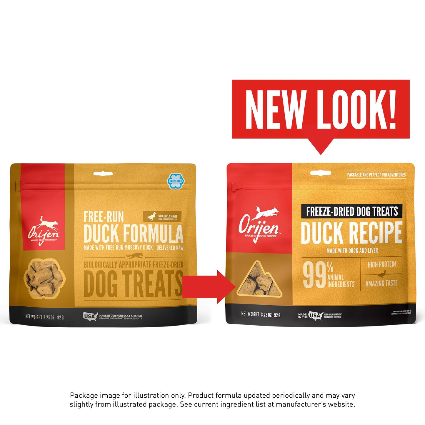 ORIJEN Free-Run Duck Grain-Free Freeze-Dried Dog Treats, 3.25-oz (Size: 3.25-oz)