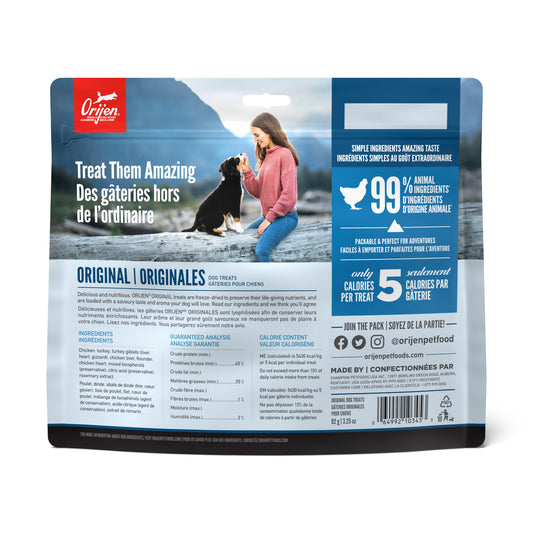 ORIJEN Original Grain-Free Freeze-Dried Dog Treats, 3.25-oz